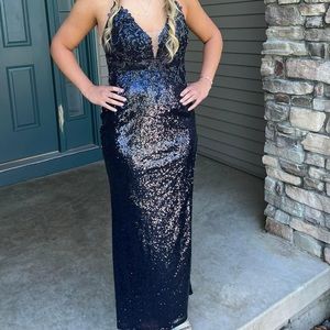 Nox Anabel E452 Navy Blue 8 Prom Dress